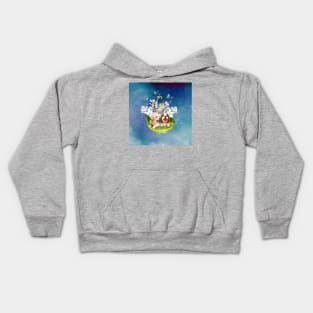 Cute puppys playing in the water Kids Hoodie